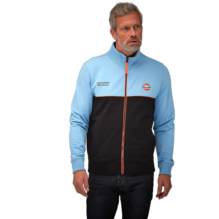 Gulf Raceway Cotton Zip Jacket in Blue and Black