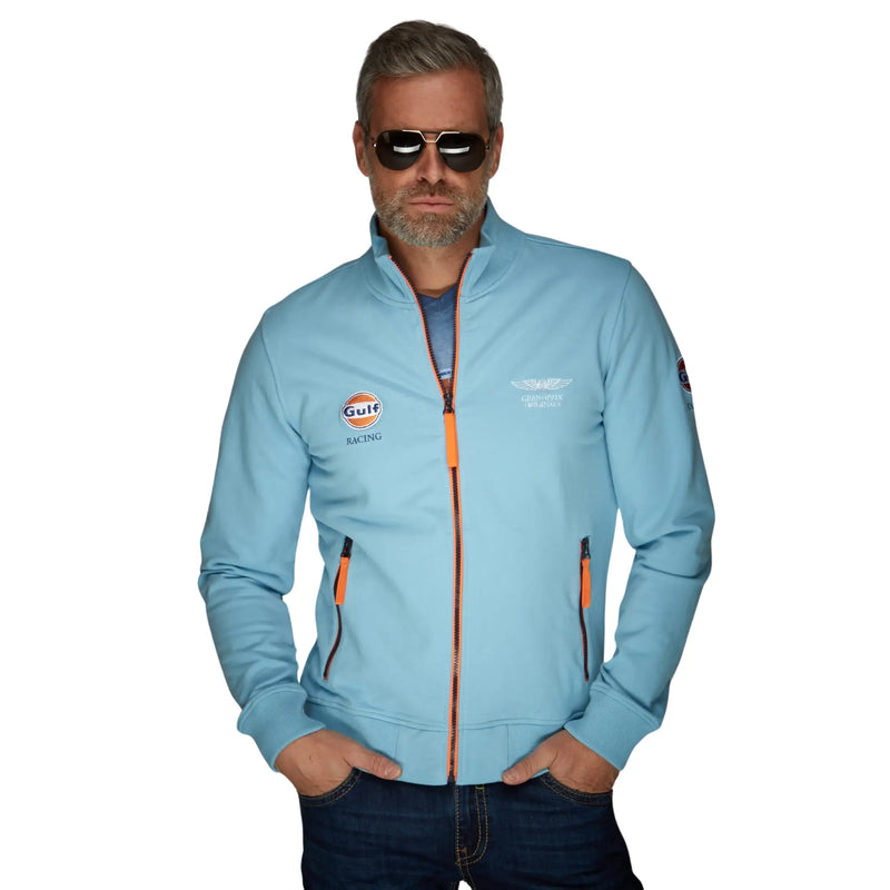 Gulf Raceway Cotton Zip Jacket in Gulf Blue