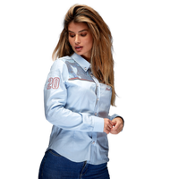 Women's Gulf Racing Button-Up Shirt in Gulf Blue