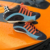 Men's Racing Sneaker in Blue Suede