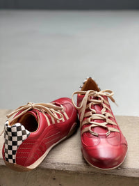 Men's Racing Sneaker in Corsa Rosso (Red and Sand)