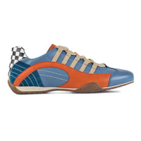 Men's Racing Sneaker in Blue and Orange