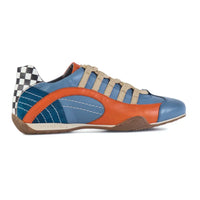 Men's Racing Sneaker in Blue and Orange