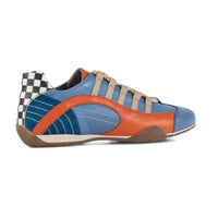 Men's Racing Sneaker in Blue and Orange