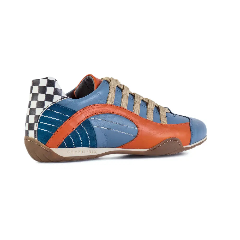 Men's Racing Sneaker in Blue and Orange