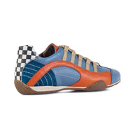 Women's Racing Sneaker in Blue and Orange