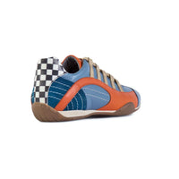 Men's Racing Sneaker in Blue and Orange