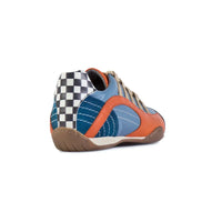 Men's Racing Sneaker in Blue and Orange