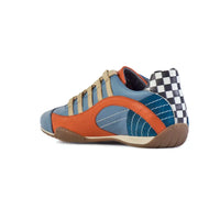 Men's Racing Sneaker in Blue and Orange