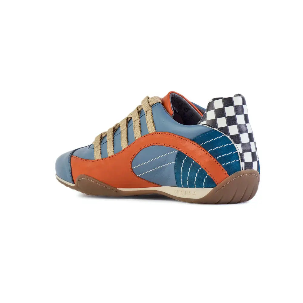 Women's Racing Sneaker in Blue and Orange