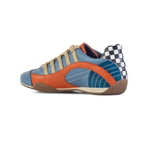 Men's Racing Sneaker in Blue and Orange