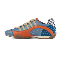 Men's Racing Sneaker in Blue and Orange