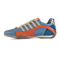 Men's Racing Sneaker in Blue and Orange