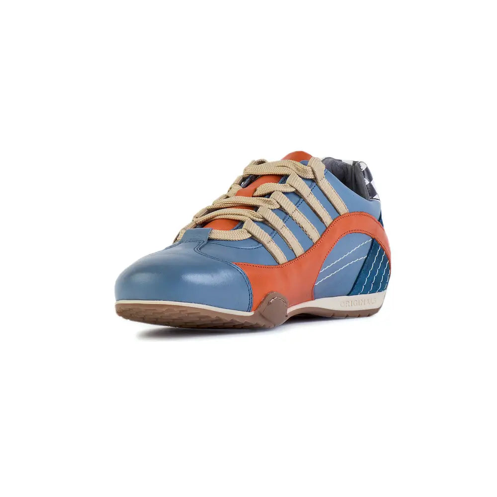 Men's Racing Sneaker in Blue and Orange