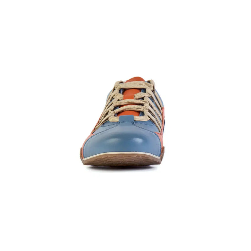 Men's Racing Sneaker in Blue and Orange