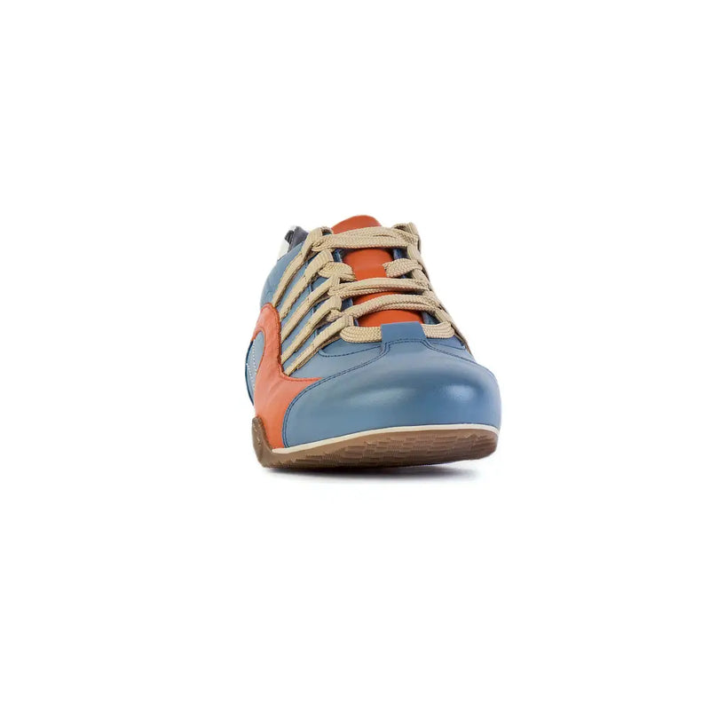 Men's Racing Sneaker in Blue and Orange