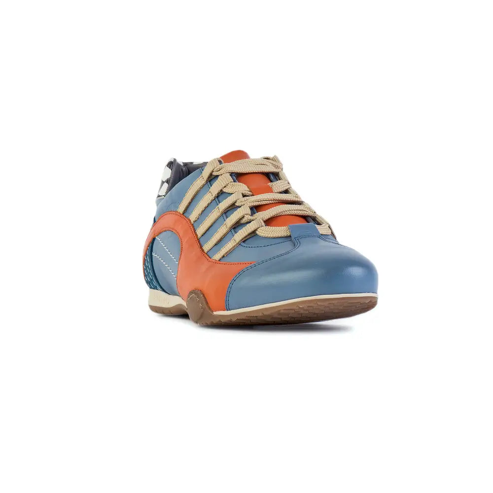 Men's Racing Sneaker in Blue and Orange