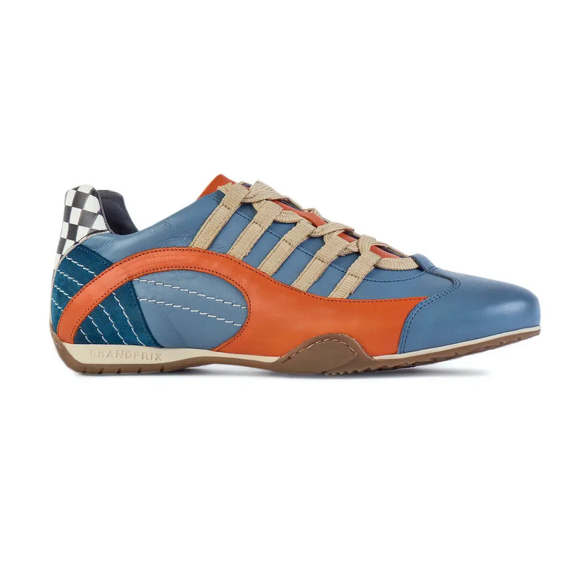 Men's Racing Sneaker in Blue and Orange