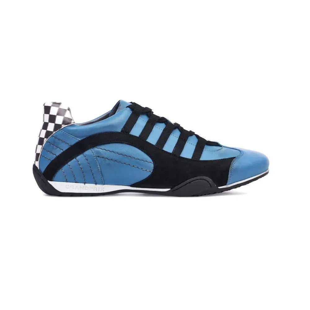 Men's Racing Sneaker in Miami Blue (Bright Blue and Black)