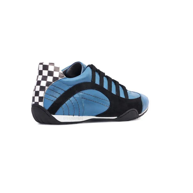 Men's Racing Sneaker in Miami Blue (Bright Blue and Black)