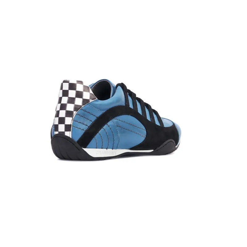 Men's Racing Sneaker in Miami Blue (Bright Blue and Black)