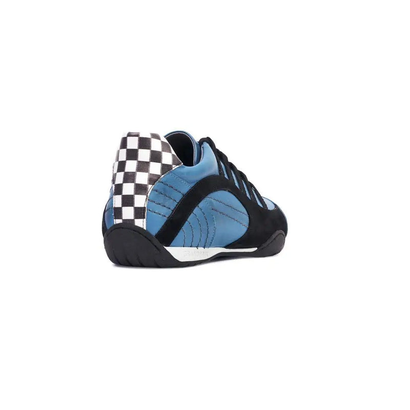 Men's Racing Sneaker in Miami Blue (Bright Blue and Black)