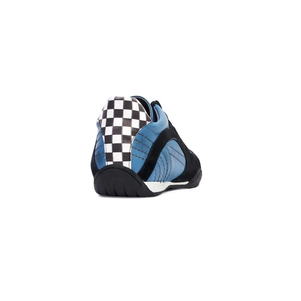 Men's Racing Sneaker in Miami Blue (Bright Blue and Black)