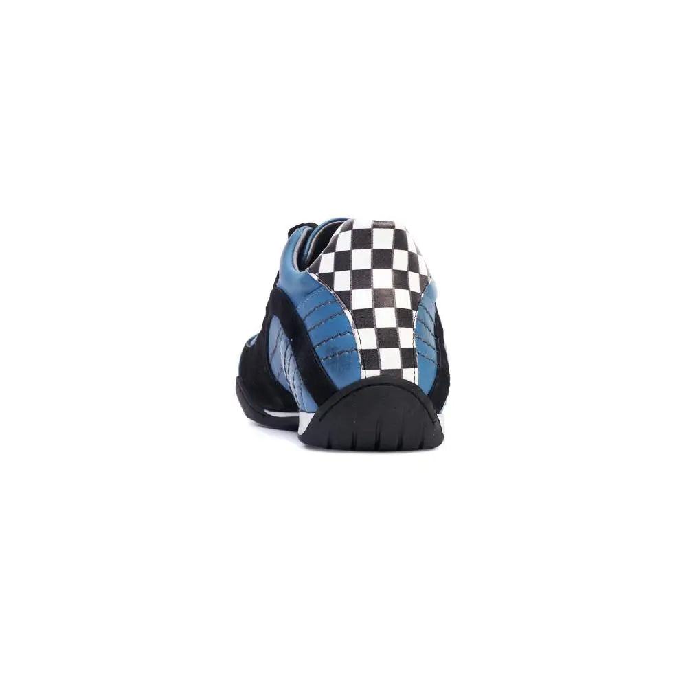 Men's Racing Sneaker in Miami Blue (Bright Blue and Black)