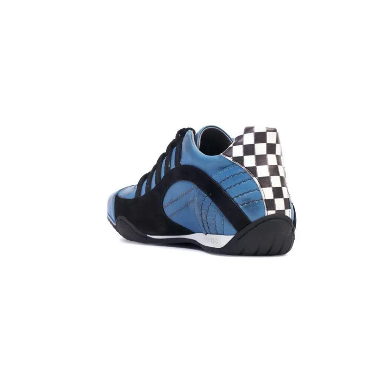 Men's Racing Sneaker in Miami Blue (Bright Blue and Black)