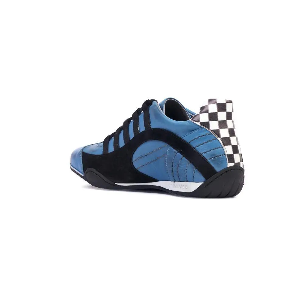 Men's Racing Sneaker in Miami Blue (Bright Blue and Black)