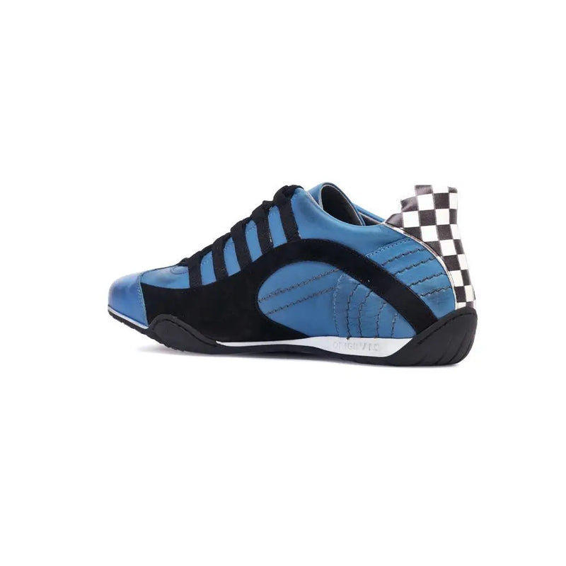 Men's Racing Sneaker in Miami Blue (Bright Blue and Black)