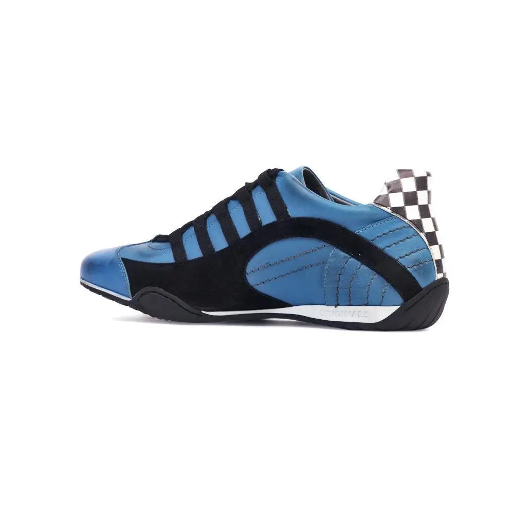 Men's Racing Sneaker in Miami Blue (Bright Blue and Black)