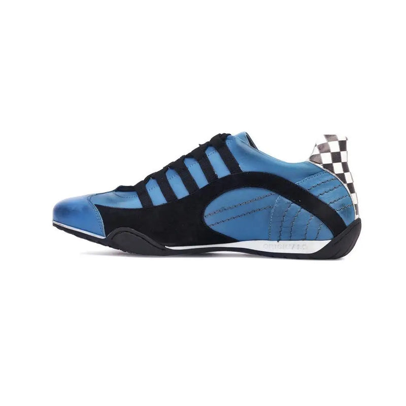 Men's Racing Sneaker in Miami Blue (Bright Blue and Black)