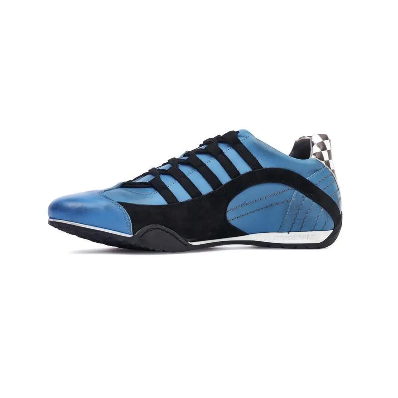 Men's Racing Sneaker in Miami Blue (Bright Blue and Black)