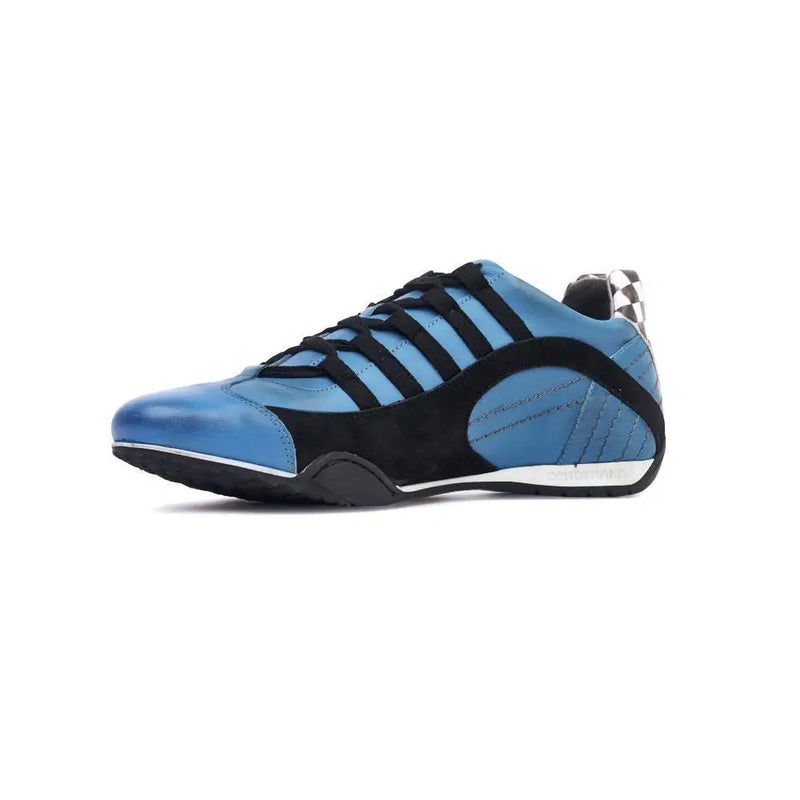 Men's Racing Sneaker in Miami Blue (Bright Blue and Black)