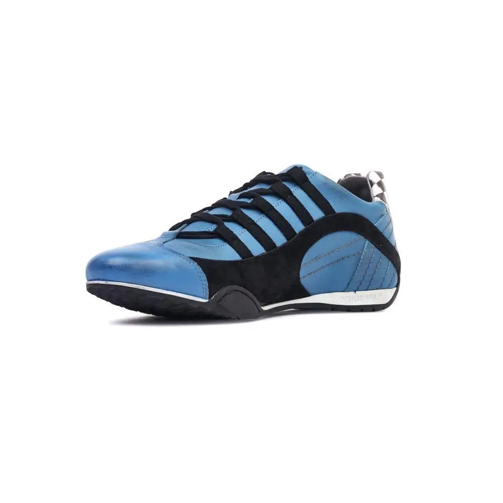 Men's Racing Sneaker in Miami Blue (Bright Blue and Black)