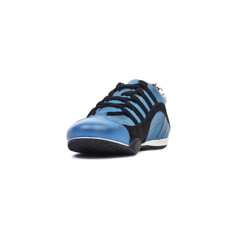 Men's Racing Sneaker in Miami Blue (Bright Blue and Black)