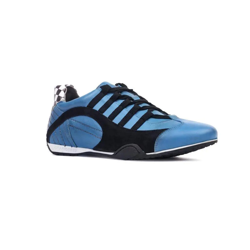 Men's Racing Sneaker in Miami Blue (Bright Blue and Black)