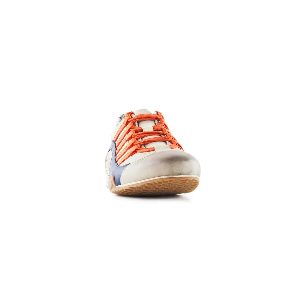 Men's Racing Sneaker in Racing Oil (Creamy White with Navy and Orange)