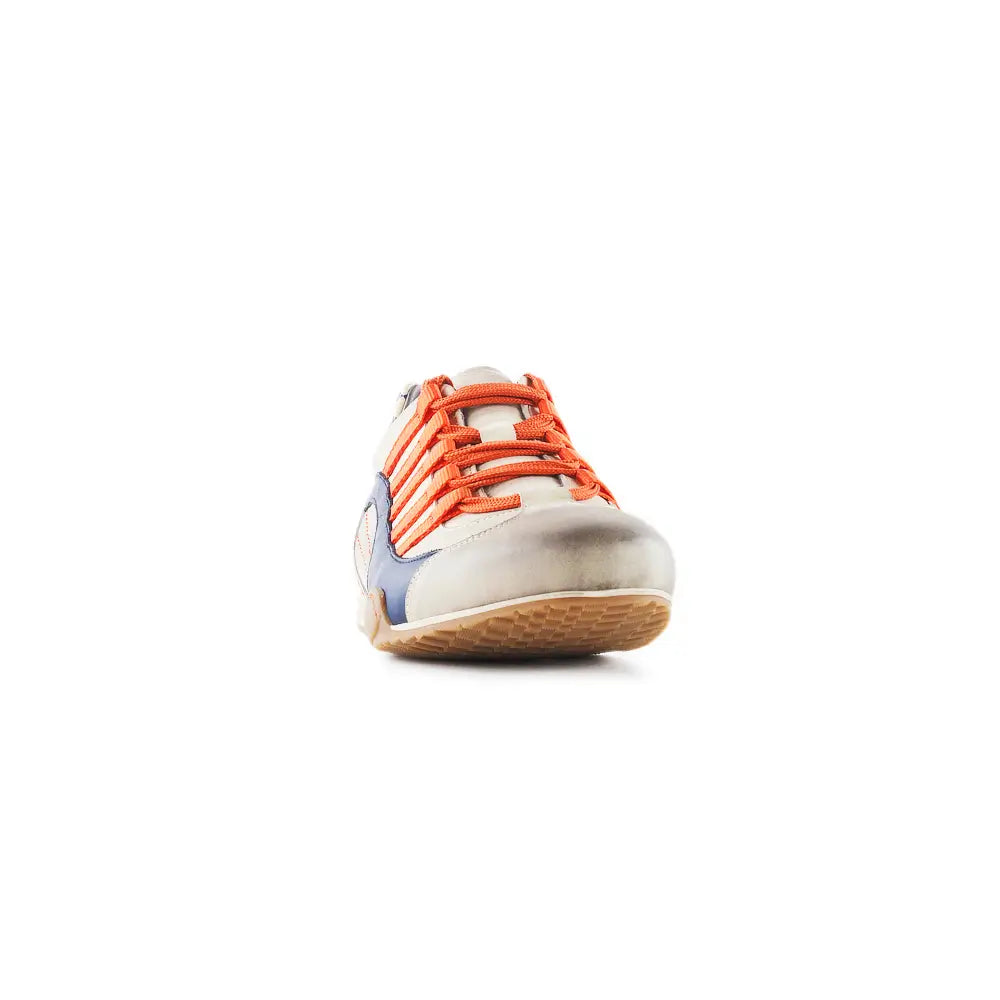 Women's Racing Sneaker in Racing Oil (Creamy White with Navy and Orange)