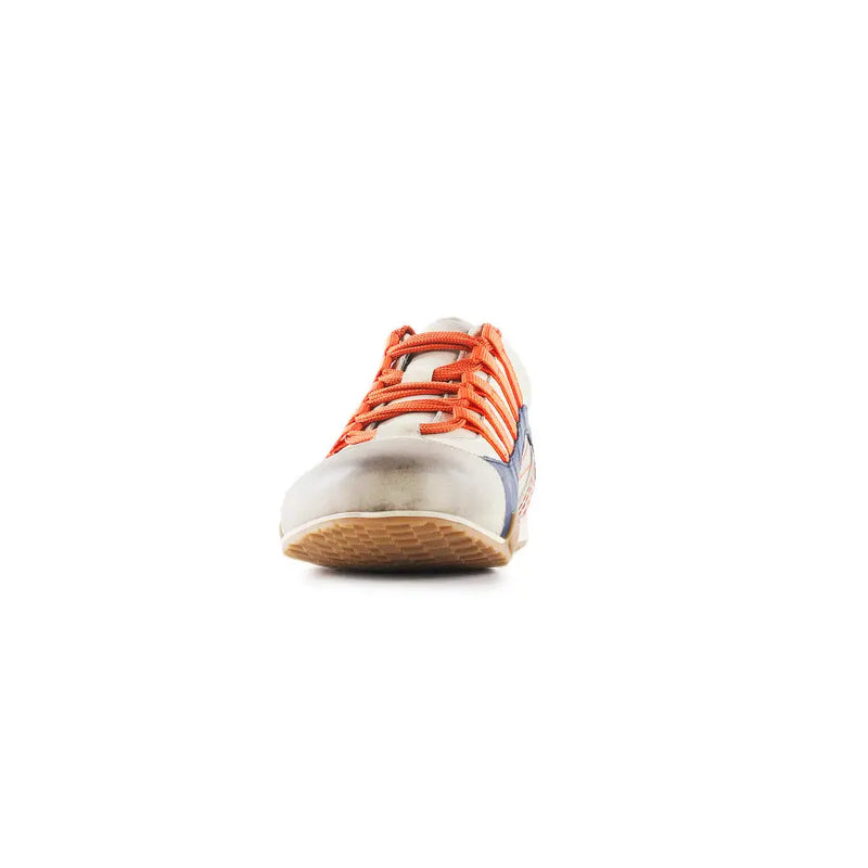 Men's Racing Sneaker in Racing Oil (Creamy White with Navy and Orange)