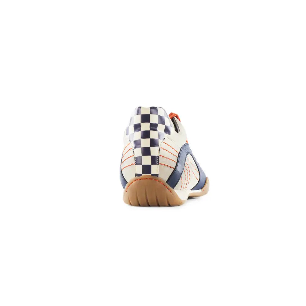 Women's Racing Sneaker in Racing Oil (Creamy White with Navy and Orange)