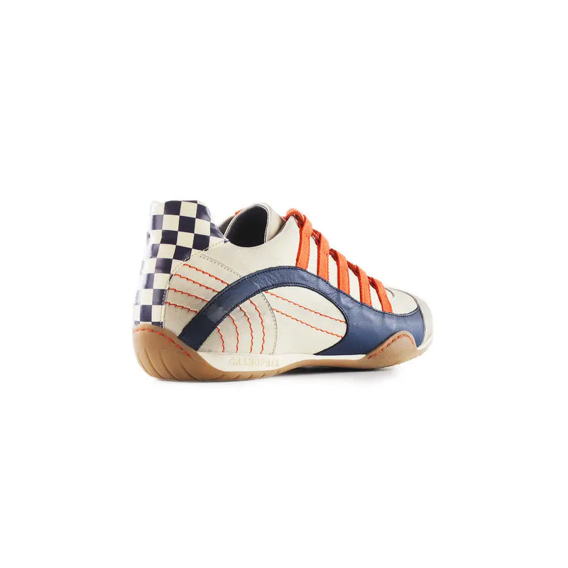 Men's Racing Sneaker in Racing Oil (Creamy White with Navy and Orange)