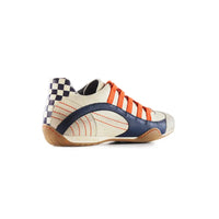 Men's Racing Sneaker in Racing Oil (Creamy White with Navy and Orange)