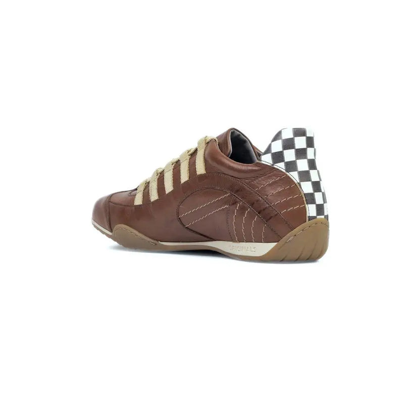 Men's Racing Sneaker in Cognac (Brown and Sand)