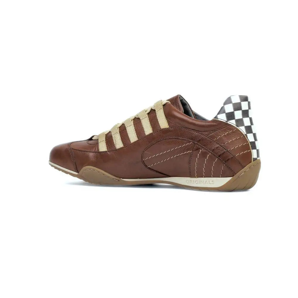 Men's Racing Sneaker in Cognac (Brown and Sand)