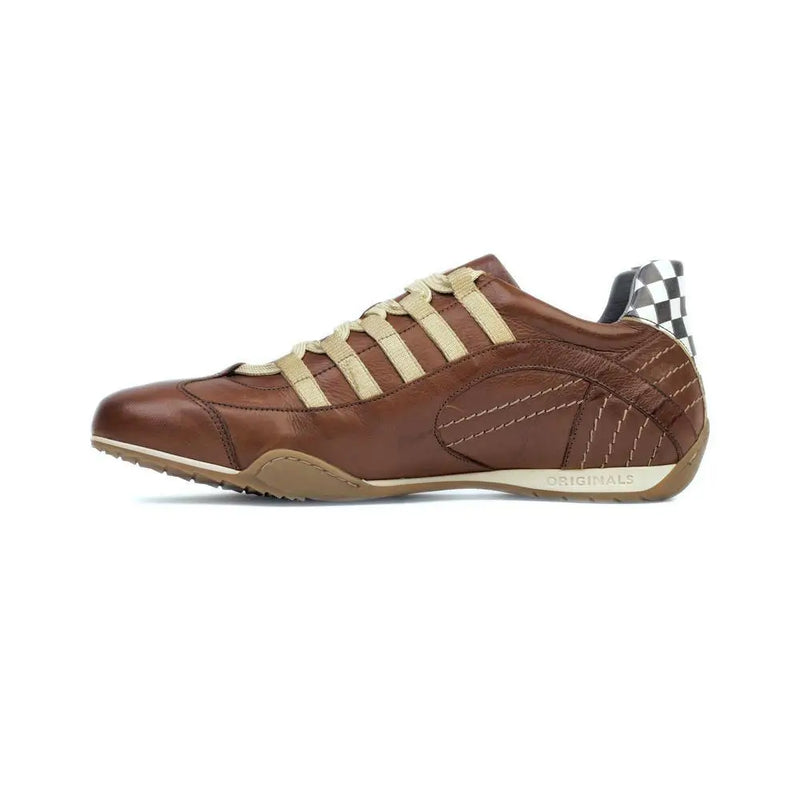 Men's Racing Sneaker in Cognac (Brown and Sand)