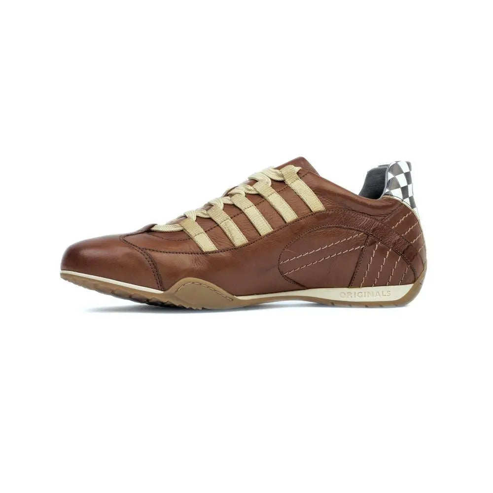 Men's Racing Sneaker in Cognac (Brown and Sand)