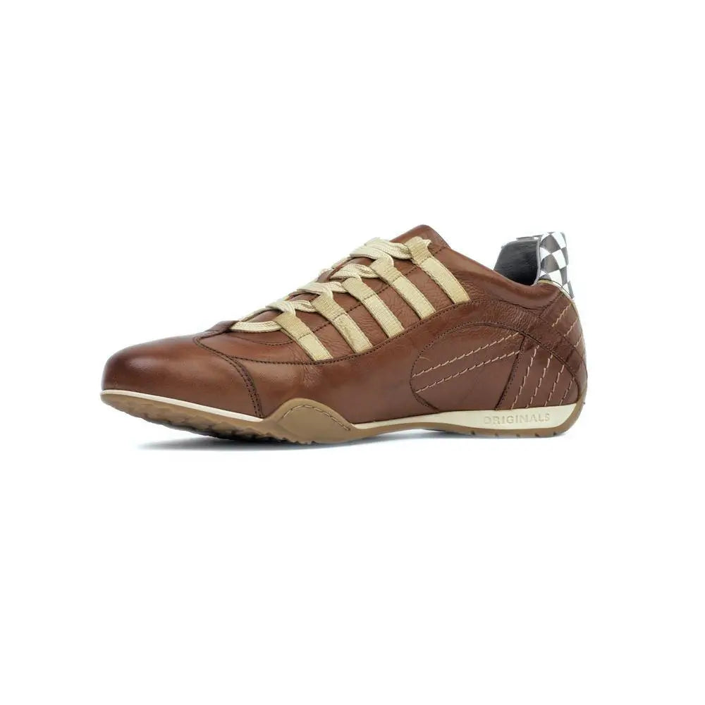 Men's Racing Sneaker in Cognac (Brown and Sand)