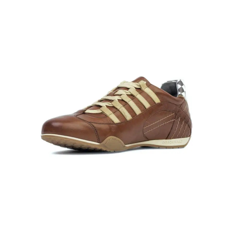 Men's Racing Sneaker in Cognac (Brown and Sand)